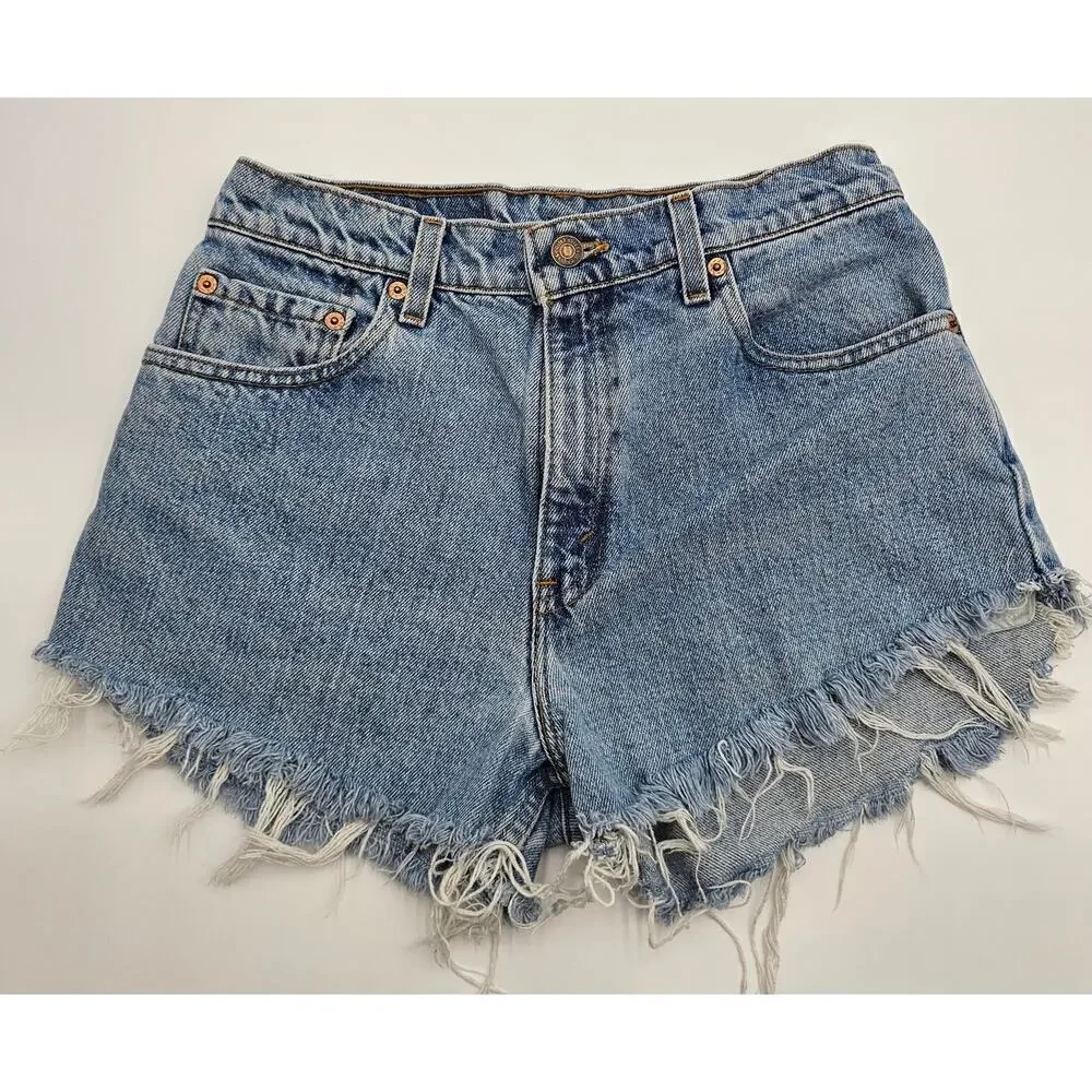 Levi's 550 Vtg Juniors 9 Large Denim Cutoff Jeans - Picture 1 of 7